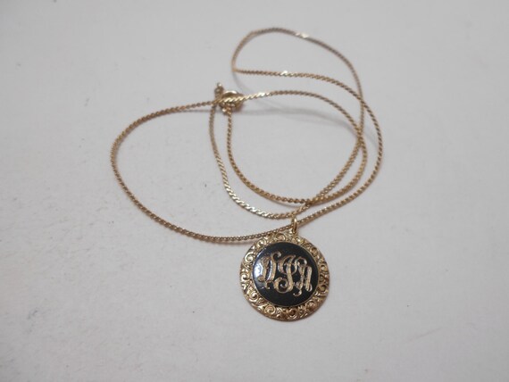 Vintage Gorgeous Monogrammed Pendant Necklace (7704) Looks Like "DJA" View 4