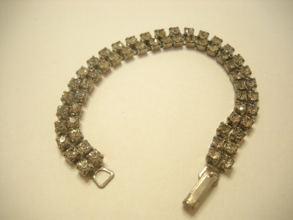 Vintage Double Strand Rhinestone Bracelet (4518) View 2