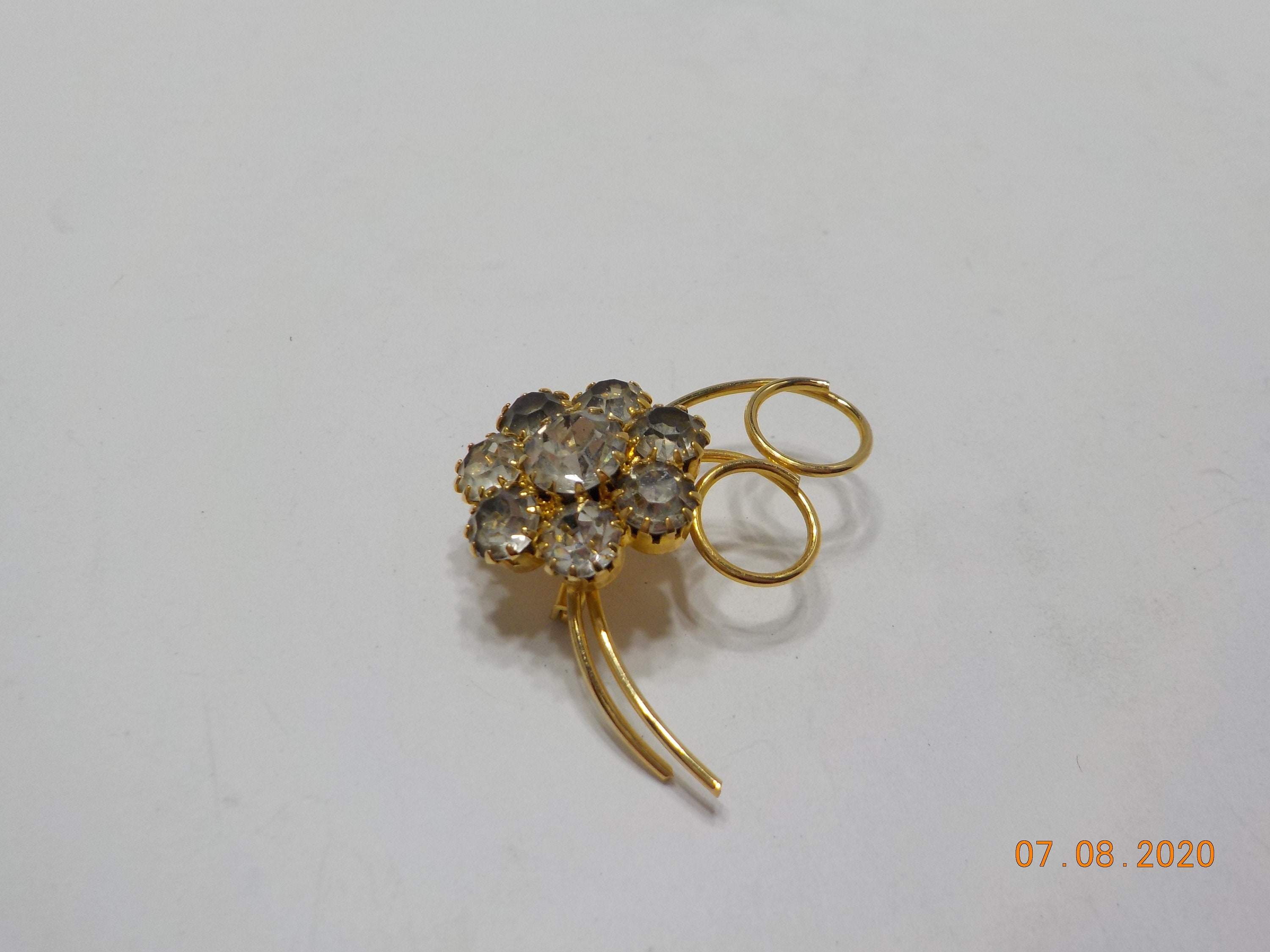Vintage Rhinestone Brooch 2892 Faceted Prong Set Rhinestones