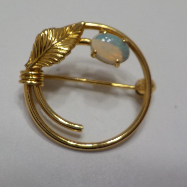 Vintage WRE Opal Brooch (2186) 1/20 14KGF