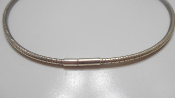 Vintage Silver Tone Rope Choker Necklace (7484/76… - image 3