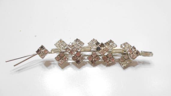 Gorgeous Rhinestone Brooch (1511) Clear & Dark Rh… - image 4