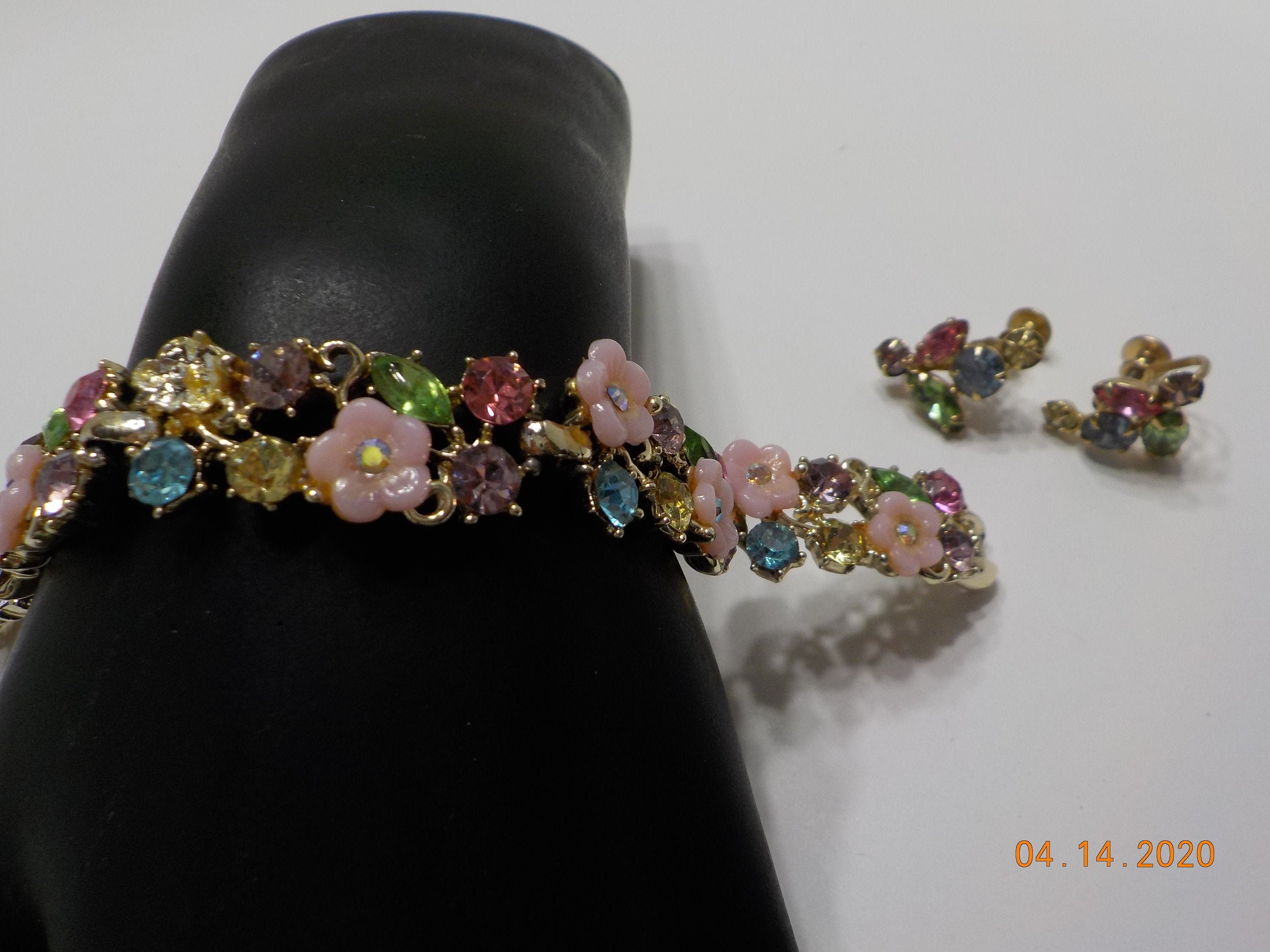 vintage antique bracelet ピアスリング Antique Art Deco 14k White Gold & Platinum Top Bezel