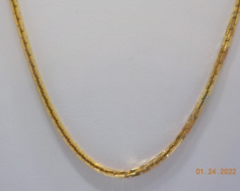 Vintage 16" Gold Tone Chain Necklace (8234) Box Chain Made In Korea