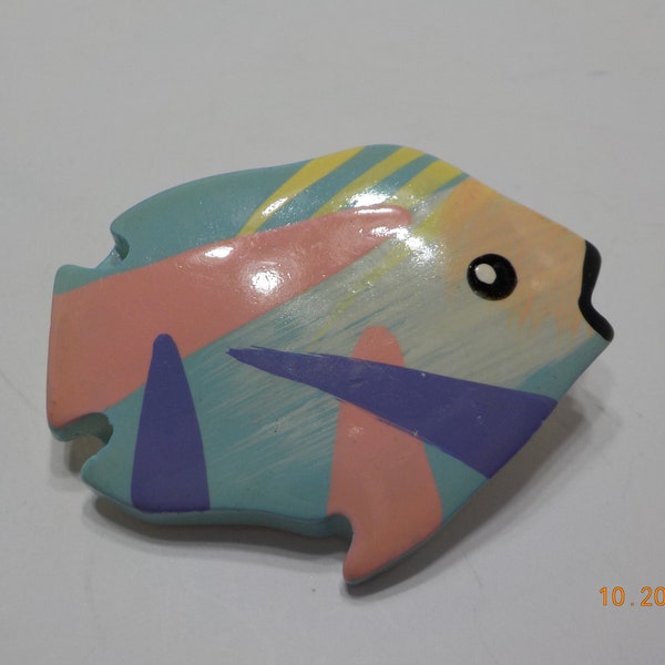 Happy Fish Vintage Brooch (Purple) main image 1
