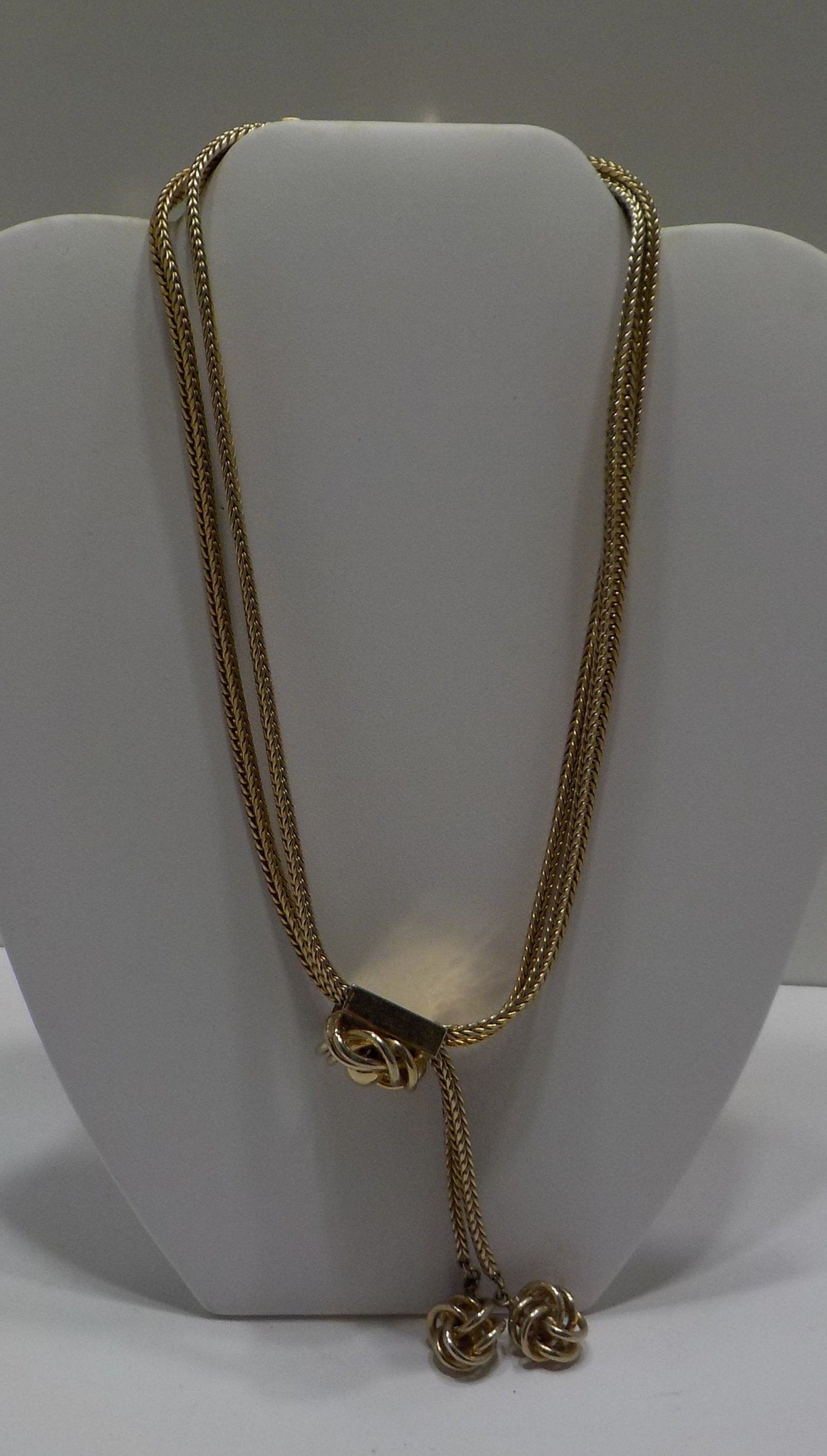 Vintage Gold Tone Adjustable Double Strand Necklace 9375 Etsy