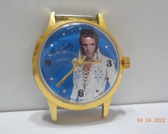 Vintage 1977 Elvis Presley Wrist Watch (9618) Works Great!! Needs Band & Lugs