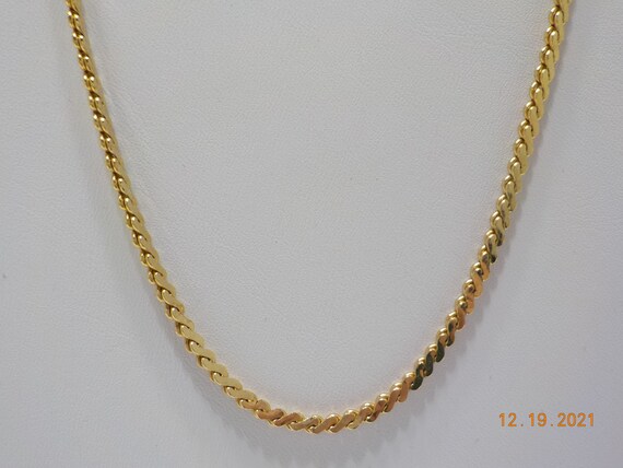 Vintage Gold Tone Flat Chain Necklace (7433) 24" … - image 1