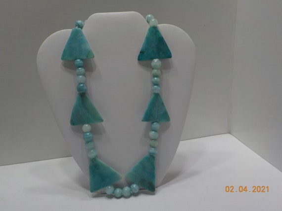 Vintage 21" Turquoise Beaded Necklace (8178) Poss… - image 1