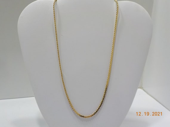 Vintage Gold Tone Flat Chain Necklace (7433) 24" … - image 2