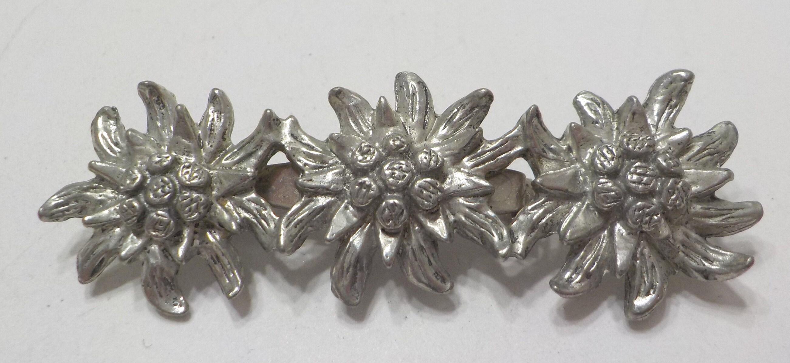 Vintage Silver Tone Triple Daisies Brooch (9052) - Etsy
