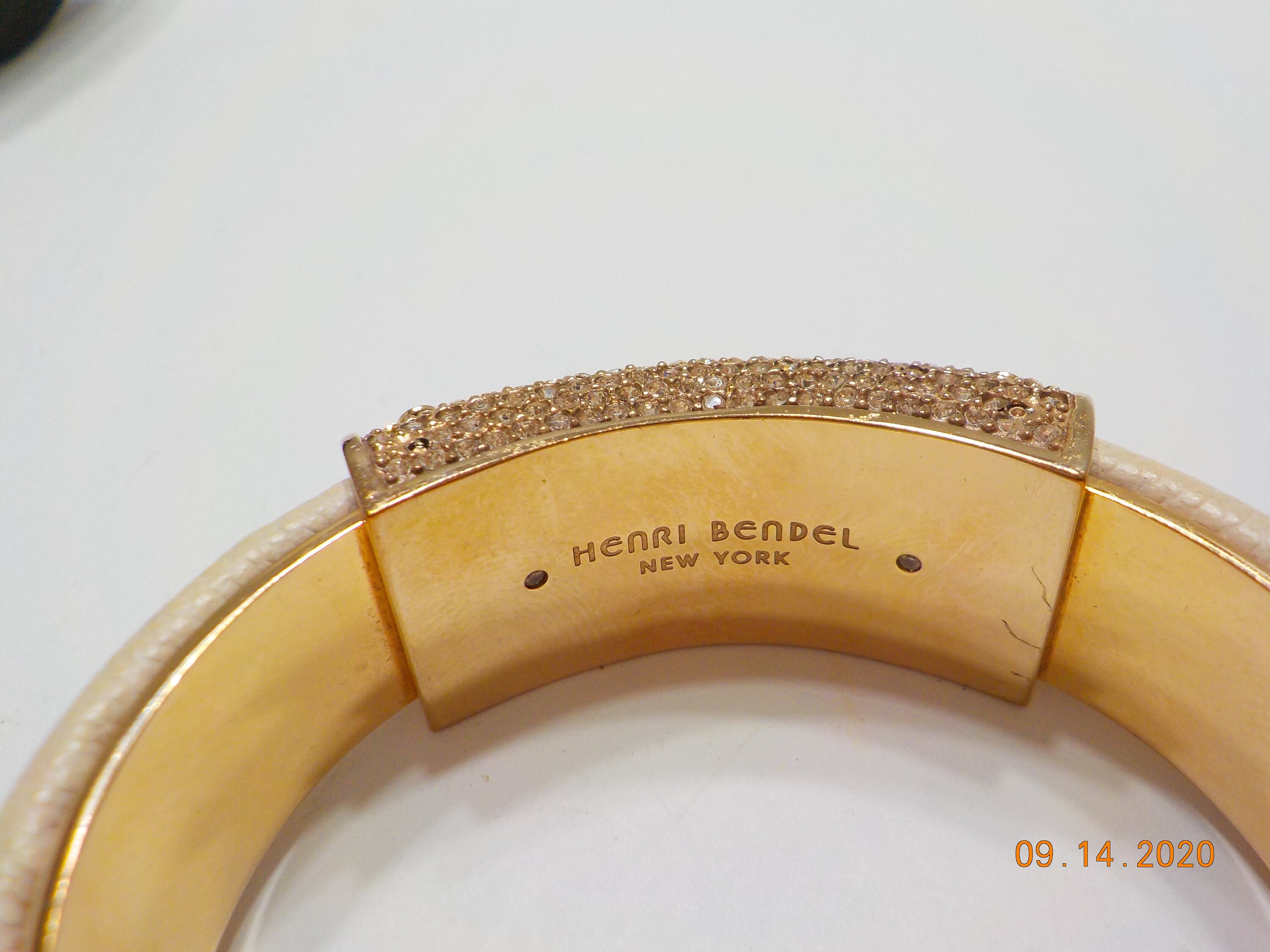Vintage Henri Bendel Double Hinged Cuff Bracelet (5599) Pave