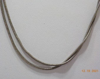 Vintage NY & Co. Silver Tone Double Chain Choker Necklace (7251) 16" With 2" Extender