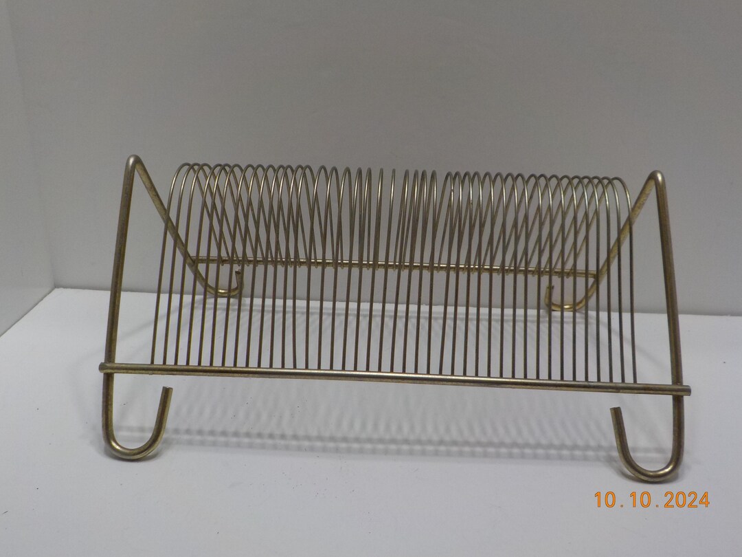 Vintage Gold Tone Metal Record Rack--for All Size Records - Etsy