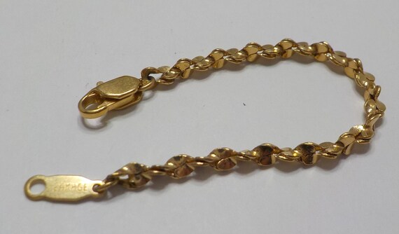 Vintage 24K HGE Twisted Baby Bracelet (6020) 3 1/… - image 4
