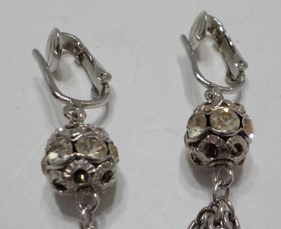 Vintage Sarah Coventry Rhinestone Dangle Earrings… - image 3