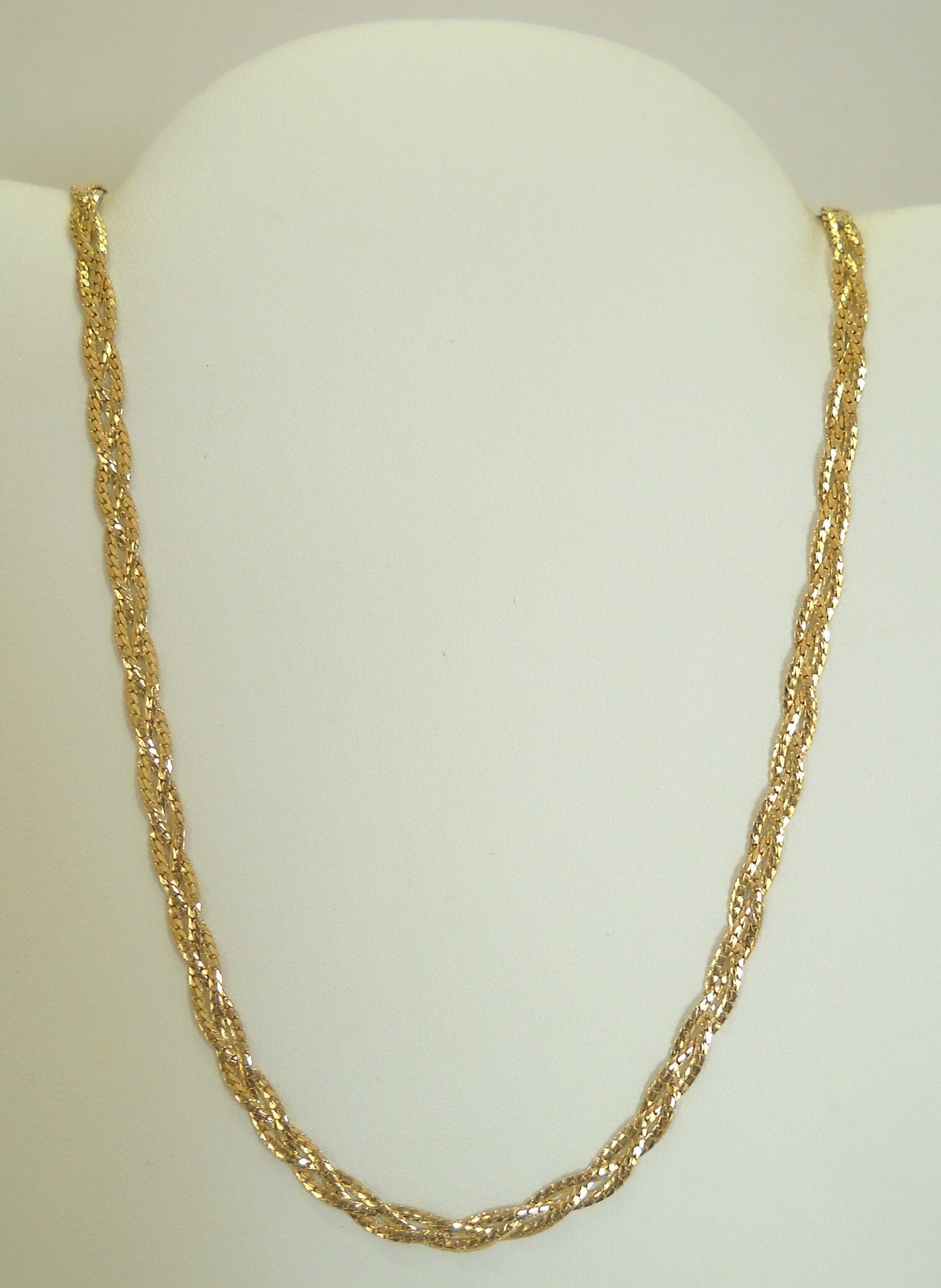 Vintage Gold Filled Braided Chain Necklace (8089) CTO Charm