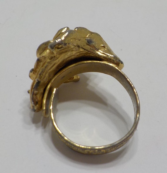 Vintage Pink Rhinestones Ring (9035) Adjustable B… - image 4