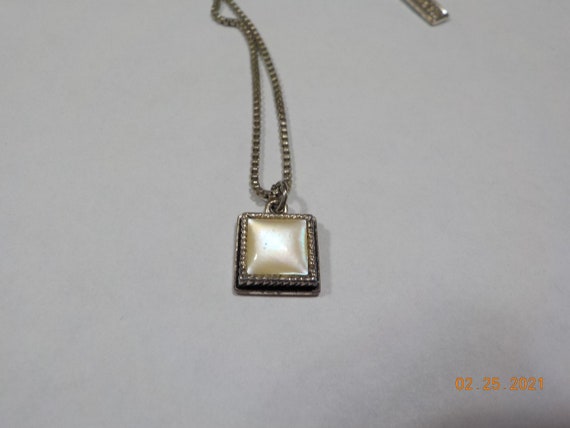 Vintage Napier Mother of Pearl Pendant Necklace (… - image 1