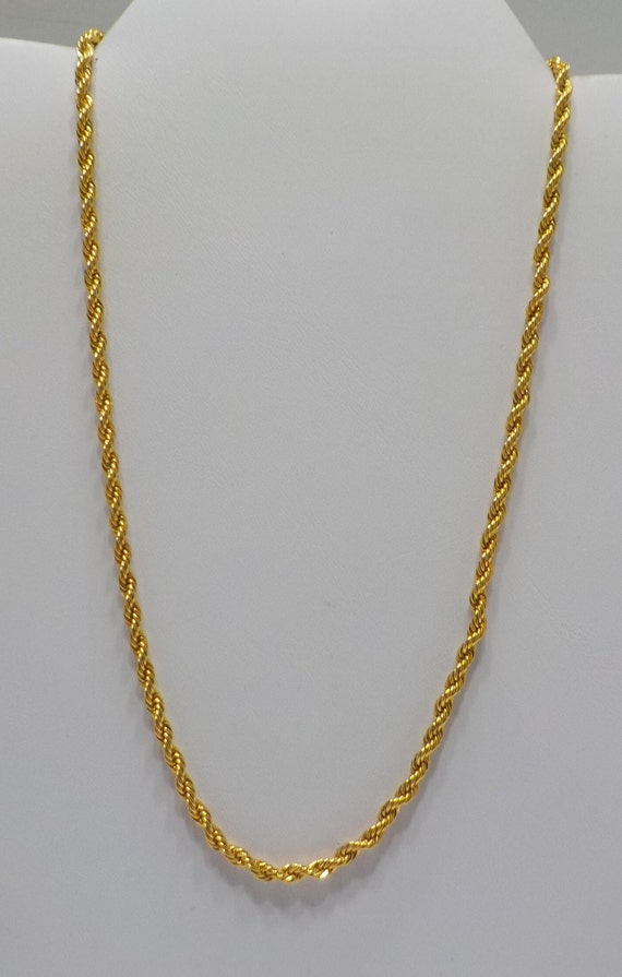 Vintage 16" Gold Tone Chain Choker Necklace (1514… - image 3