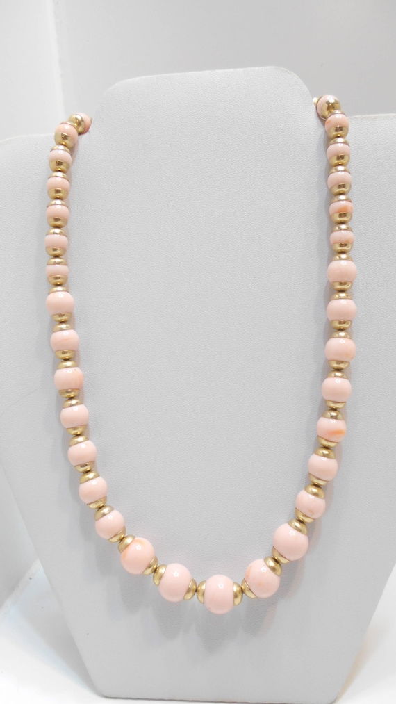 Vintage Avon, 20" Pink Lucite Beaded Necklace (280