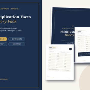 Printable Multiplication Facts Worksheets: Times Tables 2–12 Practice Pack with Answer Key