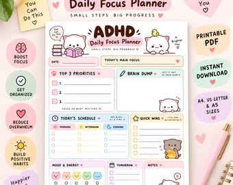 Brain Dump For ADHD and focus planner for adults & task list | executive function tool