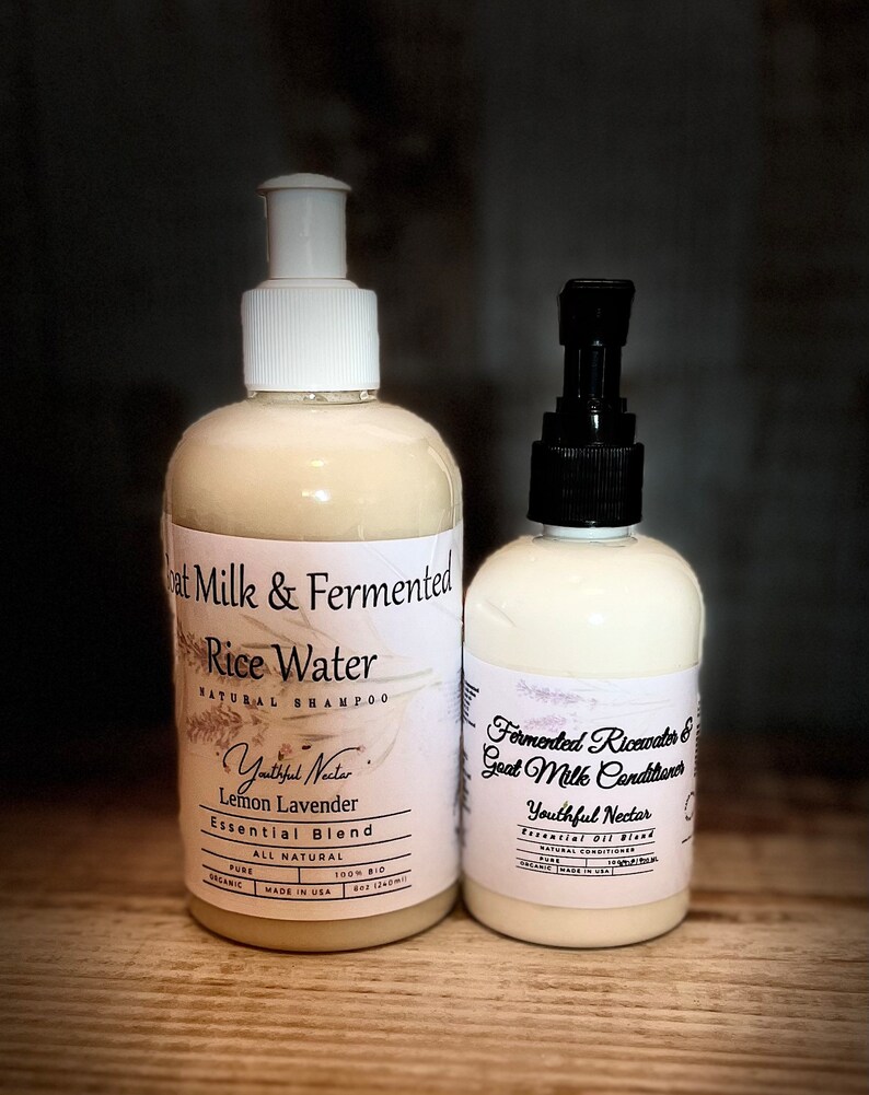 Fermented Rice Water & Goat Milk Shampoo and Conditioner set All-Natural Hair Care. image 2