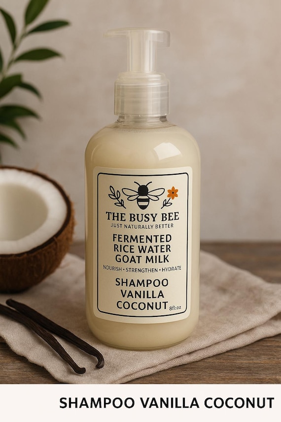 Fermented Rice Water & Goat Milk Shampoo all-natural hair care shampoo with amino acids.