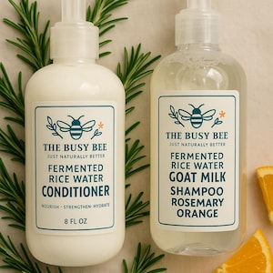 Fermented Rice Water & Goat Milk Shampoo and Conditioner set-natural hair care shampoo with amino acids.