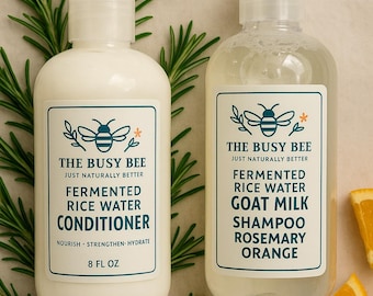 Fermented Rice Water & Goat Milk Shampoo and Conditioner set-natural hair care shampoo with amino acids.