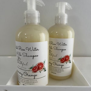 Fermented Rice Water & Goat Milk Shampoo all-natural hair care shampoo with amino acids.