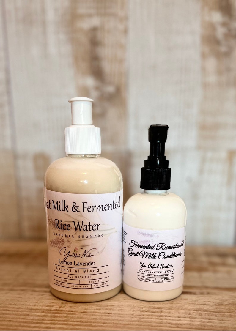 Fermented Rice Water & Goat Milk Shampoo and Conditioner set All-Natural Hair Care. image 4
