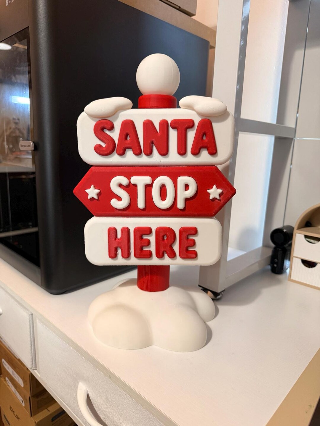 Add. Sign Image Download Santa Stop Here Christmas Sign | 3D Printable STL Files (digital ...