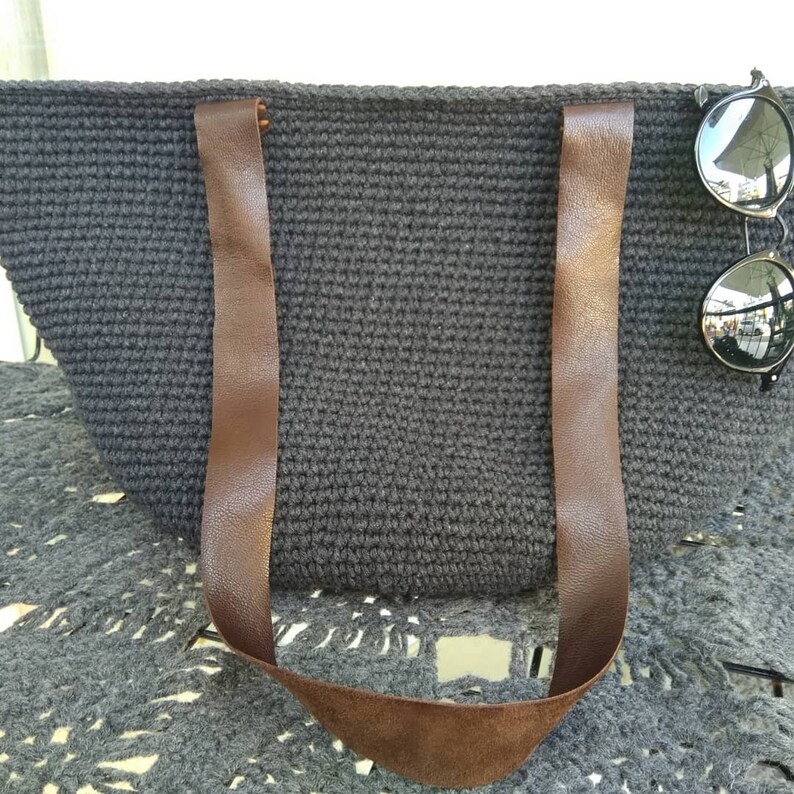 hobo bag dark gray farmers market tote market tote bag Crochet boho bag crochet handbag beach bag crochet tote bag beach tote bag