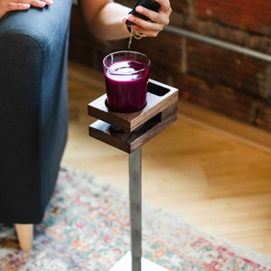Micro End Table Side Table Night Stand Cup and Phone Holder image 6