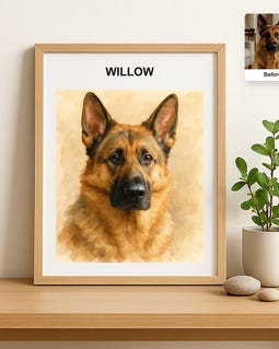 Digital download Custom german shepherd Portrait, Digital Download, Watercolor Pet Art, Unique Dog Gift, Personalize with Your Photo By LauraaLoveStudio By LauraaLoveStudio Shop owned by Laura New on Etsy