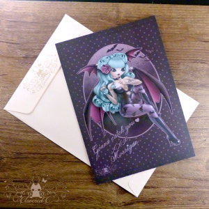 Carte postale Morrigan deluxe Fanart Dark Stalkers - Capcom