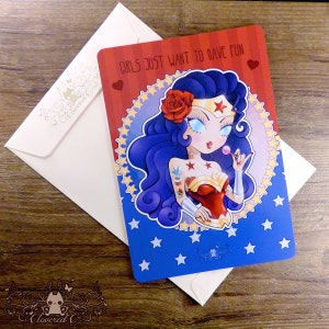 Cartolina Wonder Woman deluxe Fanart DC fumetti