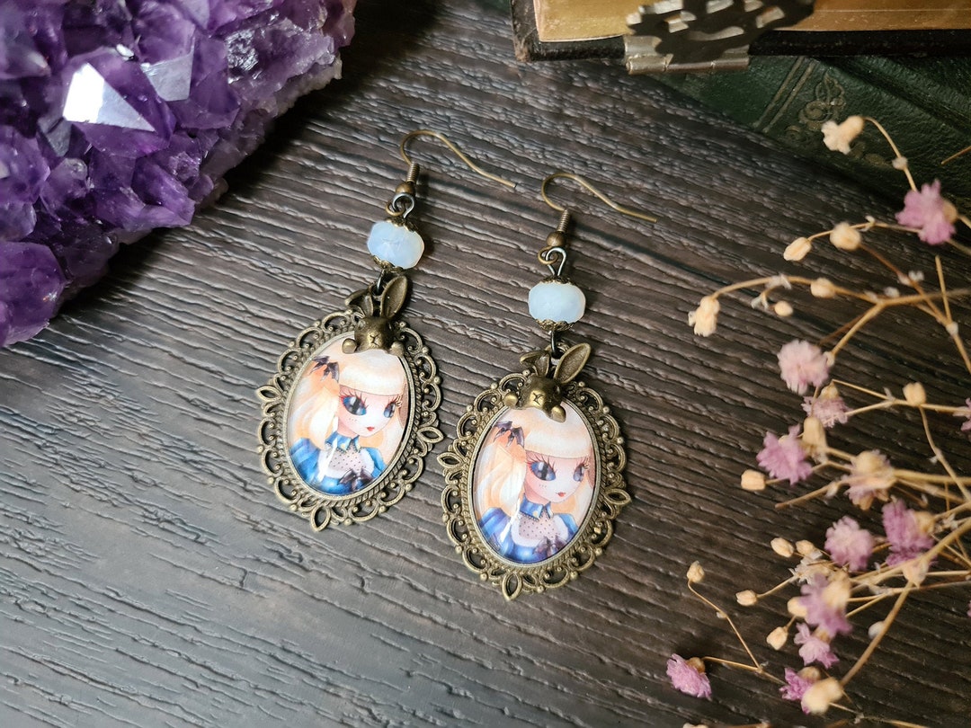 Pendientes de Alicia en el País de las Maravillas // Lolita - Etsy España