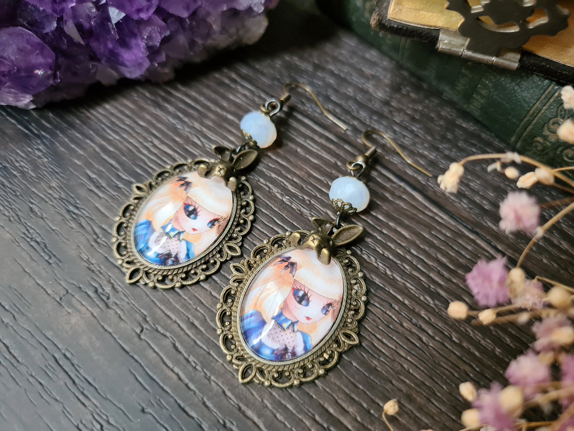 Pendientes de Alicia en el País de las Maravillas // Lolita - Etsy España