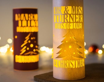 Lots of love at Christmas personalised - paper lantern luminary centrepieces - gift for mum, gift for friend