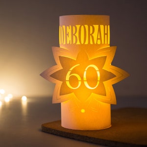 50th sustainable birthday decorations farolito personalised Star luminary 50th Birthday Party Table Decoration, 50th Centrepiece, 50th image 2