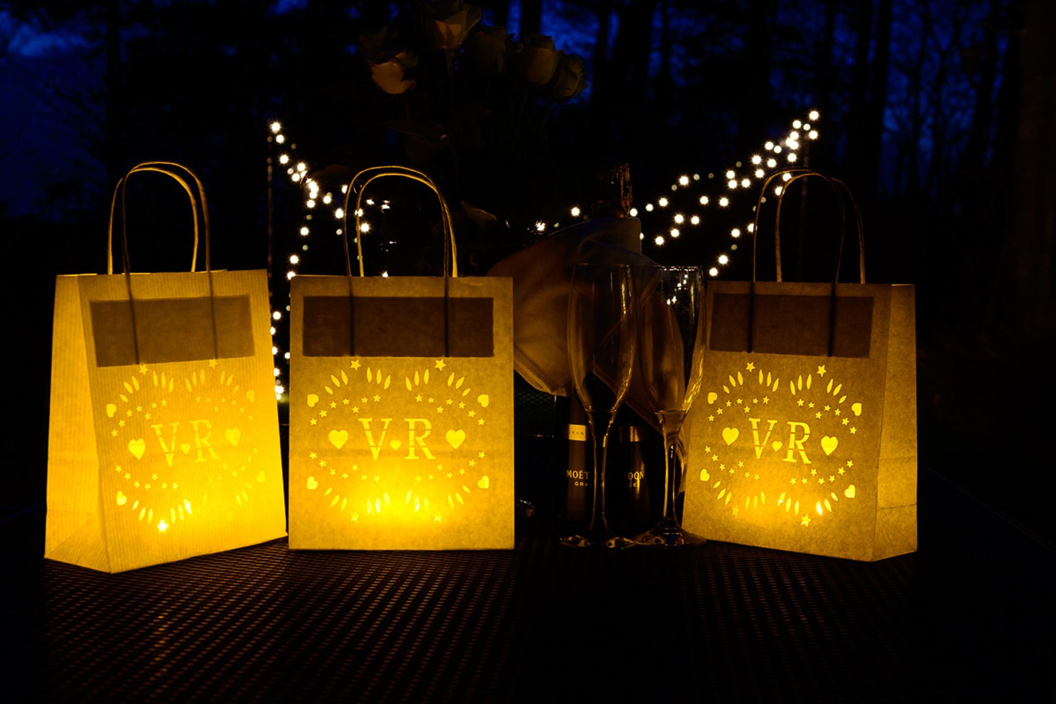 Pack Of 20 Personalised Wedding Lantern Bags Wedding Etsy