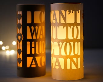 I can't wait to hug you again - Miss you gift lantern idea