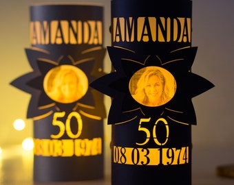 50th Birthday Paper photo lantern gift party centrepiece