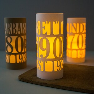 Personalised 90th birthday card decorations lantern centrepieces