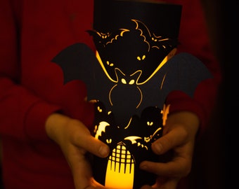 Halloween Bat Lantern Decoration Gift centrepiece party candle lanterns- Halloween gift, Halloween decorations, Halloween candle luminarias