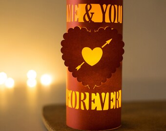 Valentines Me & you Decoration - alternative card - paper lantern luminary