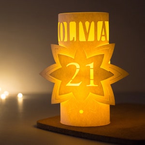 21st birthday decorations personalised Star luminary - 21st Party decor
